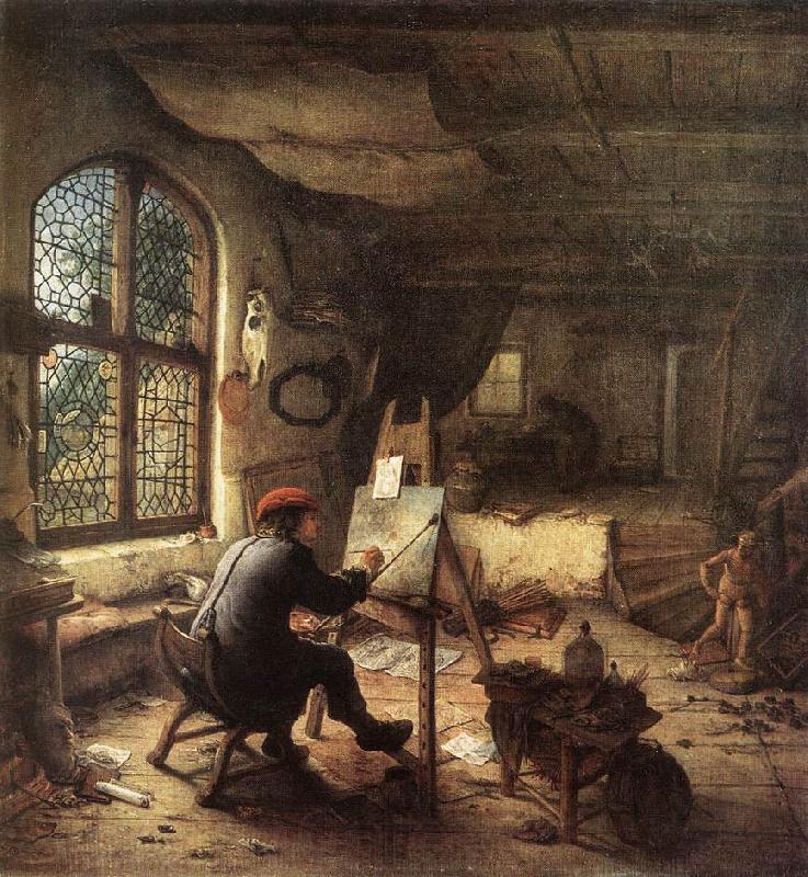 OSTADE, Adriaen Jansz. van The Painter in His Studio sg Norge oil painting art